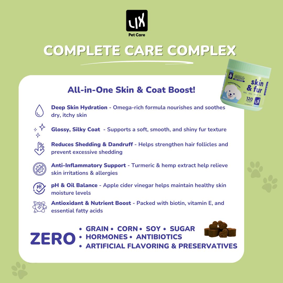 Infographic highlighting the benefits of LIX Pet Care&