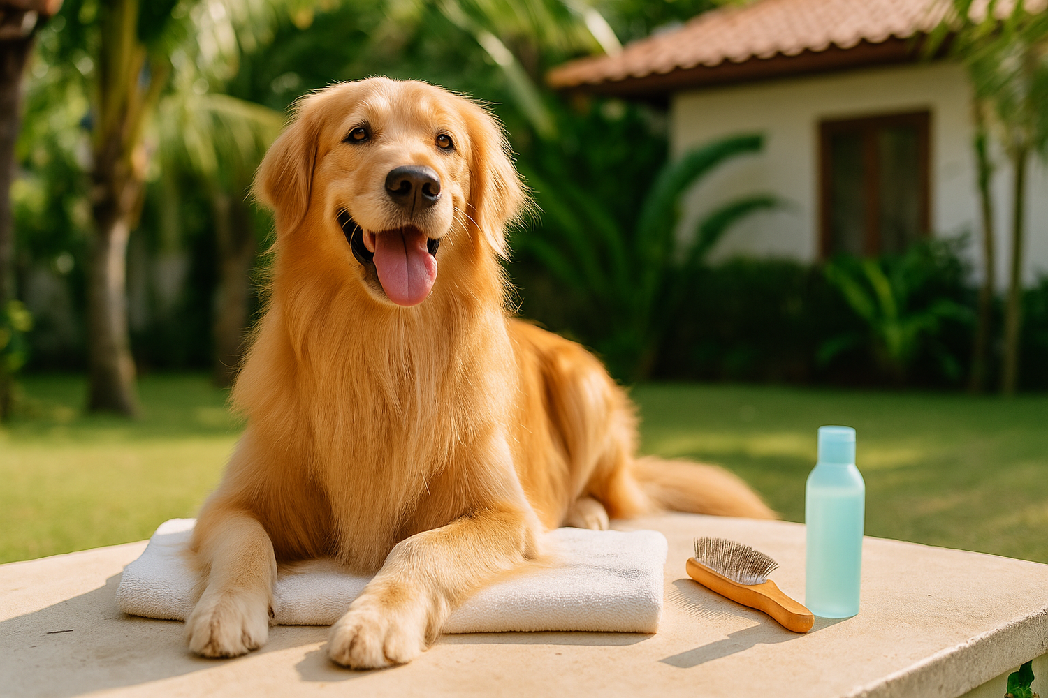 Well-groomed dog with shiny coat – skin and coat care for dogs in hot humid climate